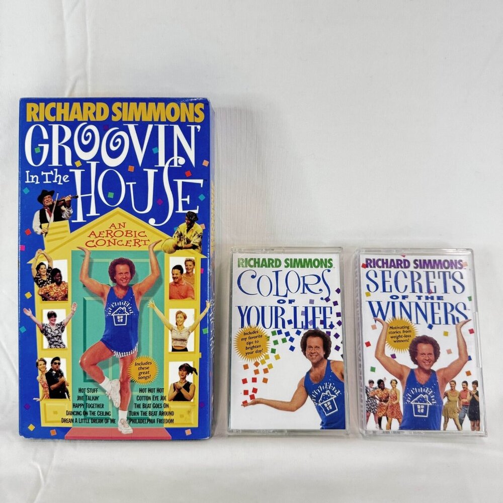 Vintage Lot of Richard Simmons VHS Tape & 2 Cassettes Groovin In The House ...